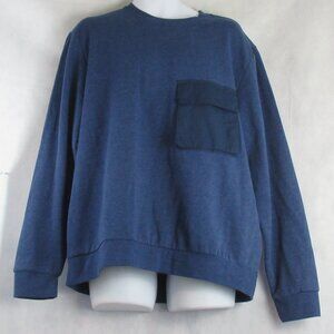 NWT And Now This Men's Utility Pocket Fleece Sweatshirt, Ocean Blue, Large